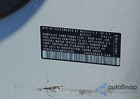 2016 Volkswagen Jetta 1.4T S из США, поврежденный, VIN 3VW267AJ5GM361056